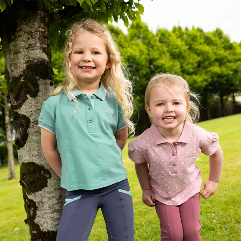 LeMieux Mini Junior Polo Shirt - Lagoon-6