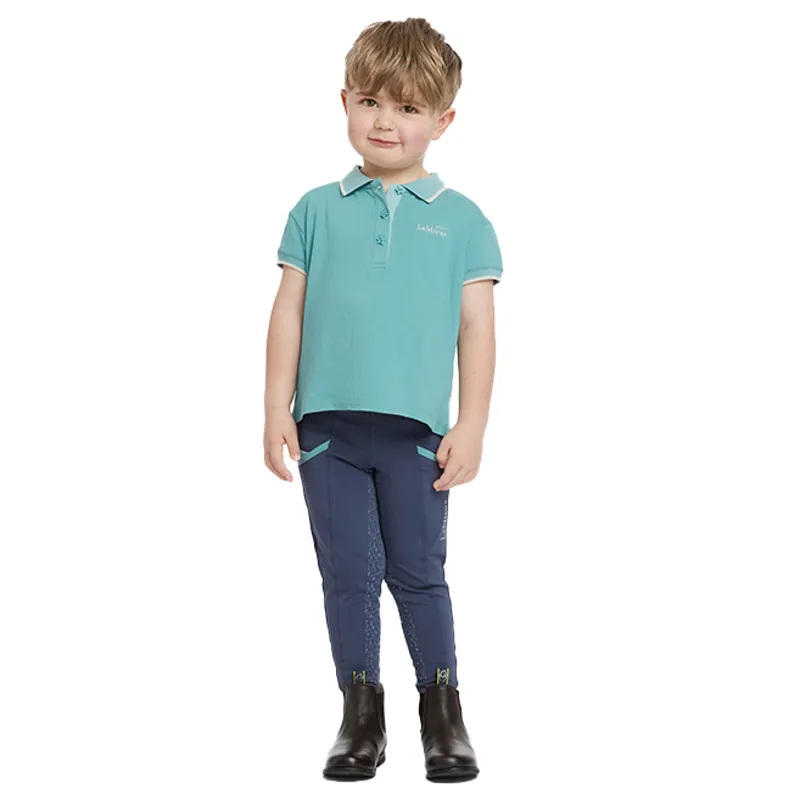 LeMieux Mini Junior Polo Shirt - Lagoon-5