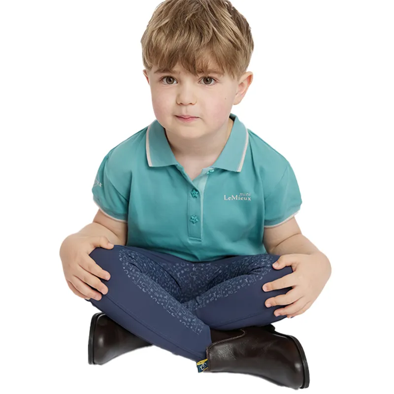 LeMieux Mini Junior Polo Shirt - Lagoon-4