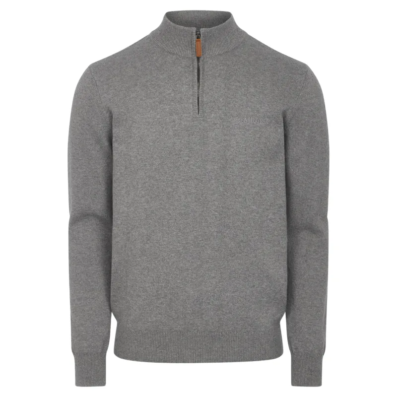LeMieux Mens Quarter Zip Knit Sweatshirt - Grey-2