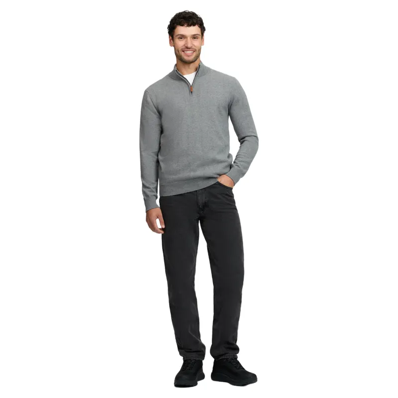 LeMieux Mens Quarter Zip Knit Sweatshirt - Grey-3