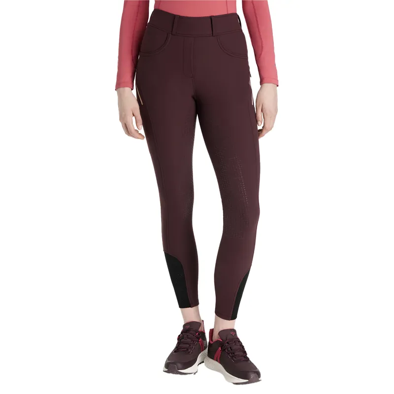 LeMieux Amy Full Grip Ladies Bregging Riding Tights - Damson-1