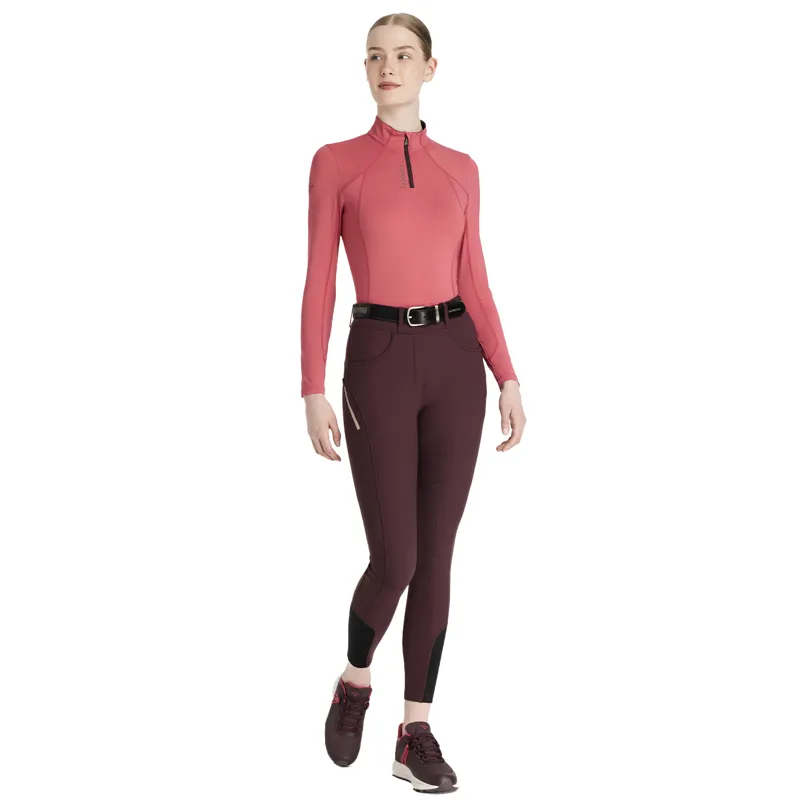 LeMieux Amy Full Grip Ladies Bregging Riding Tights - Damson-4