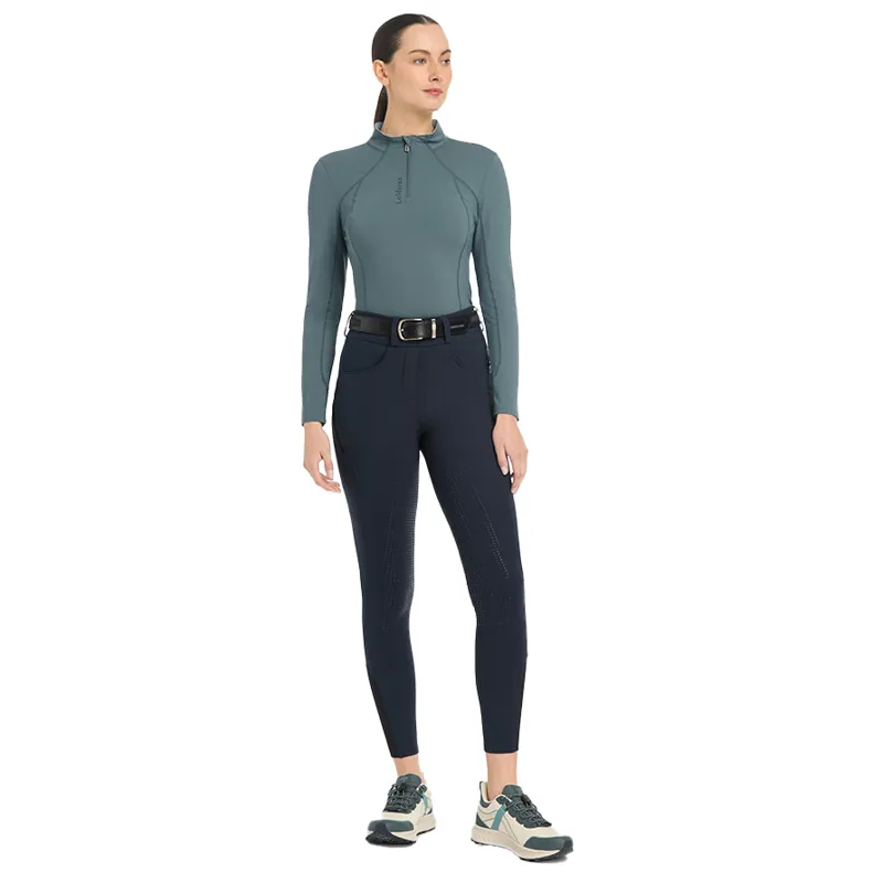 LeMieux Amy Full Grip Ladies Brushed Bregging Riding Tights - Navy-5