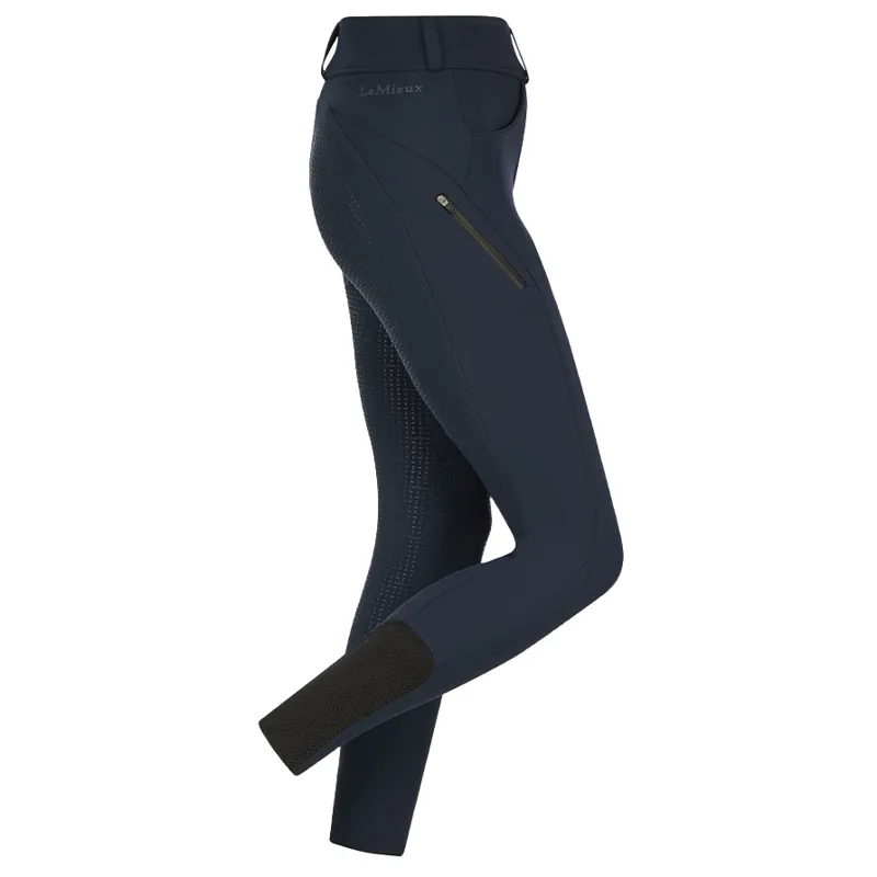 LeMieux Amy Full Grip Ladies Brushed Bregging Riding Tights - Navy-3