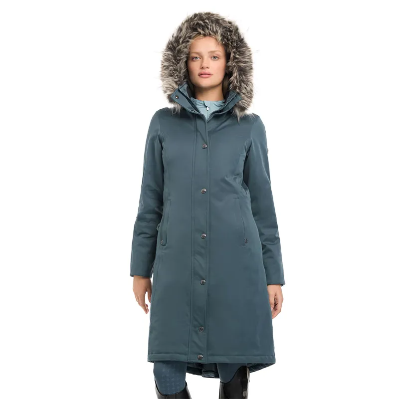 lemieux loire waterproof riding coat navy