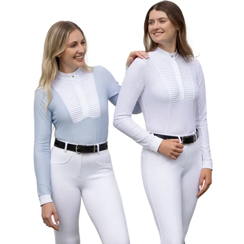 LeMieux Arielle Womens Long Sleeve Show Shirt - White Pre-Order-6