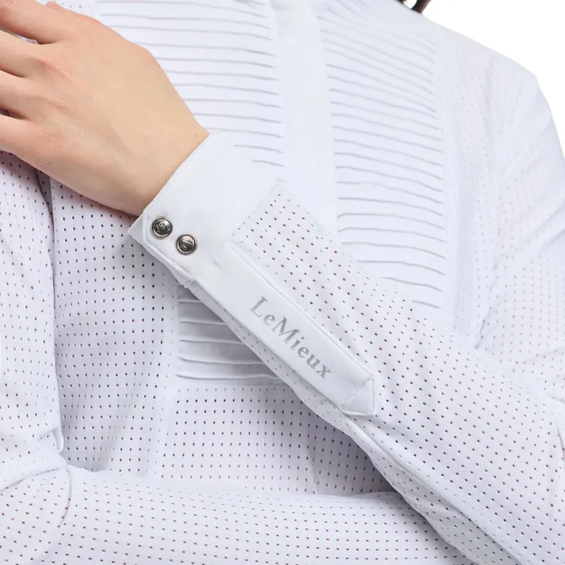 LeMieux Arielle Womens Long Sleeve Show Shirt - White Pre-Order-7