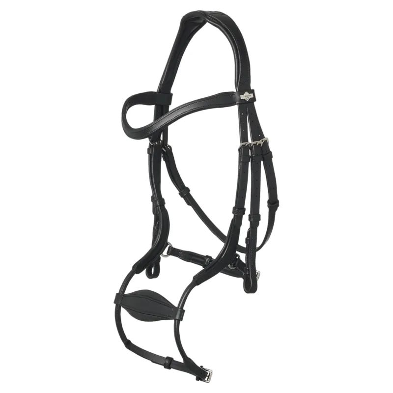 LeMieux Arika Adjustable Anatomic Noseband Bridle - Black/Silver-1