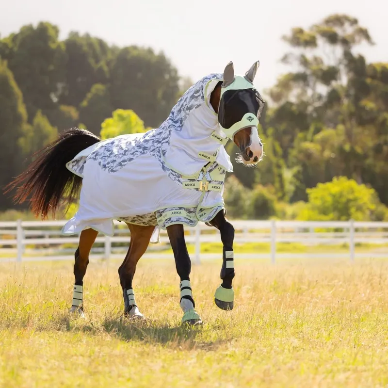 LeMieux Arika Camo-Tek Combo Neck Fly Rug - Macaron-5