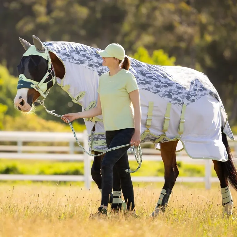 LeMieux Arika Camo-Tek Combo Neck Fly Rug - Macaron-6