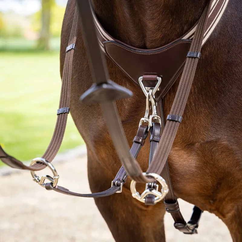 LeMieux Arika Elasticated Breastplate - Havana/Silver-1