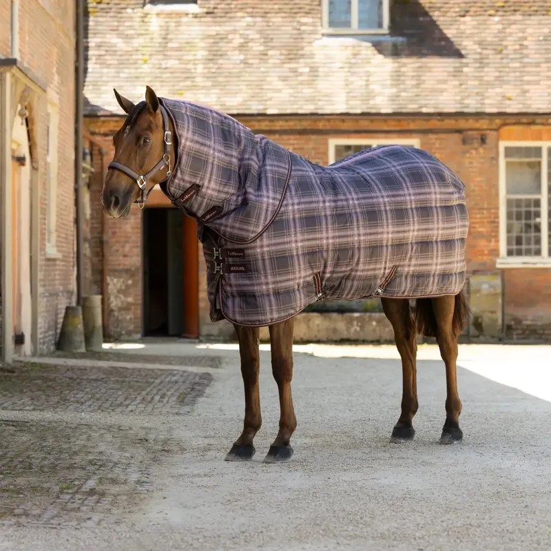 LeMieux Arika Heritage Check 100g Detachable Neck Stable Rug - Cocoa-6