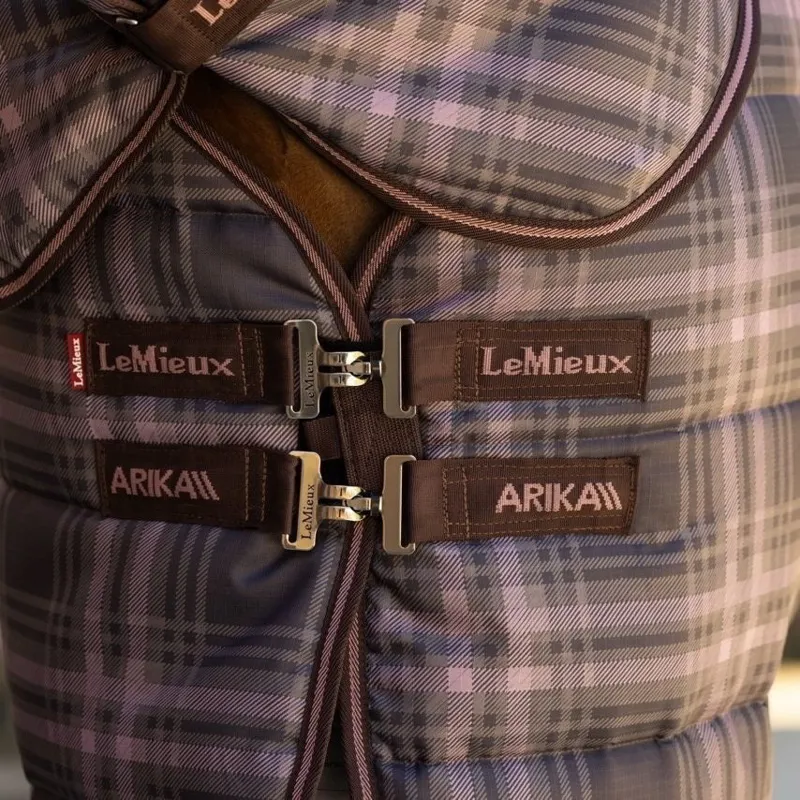 LeMieux Arika Check 200g Detachable Neck Stable Rug - Cocoa-4