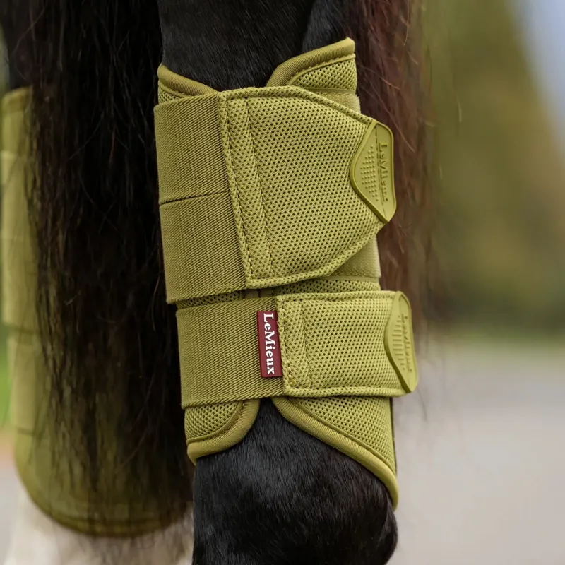 LeMieux Arika Mesh Brushing Boots - Gooseberry-4