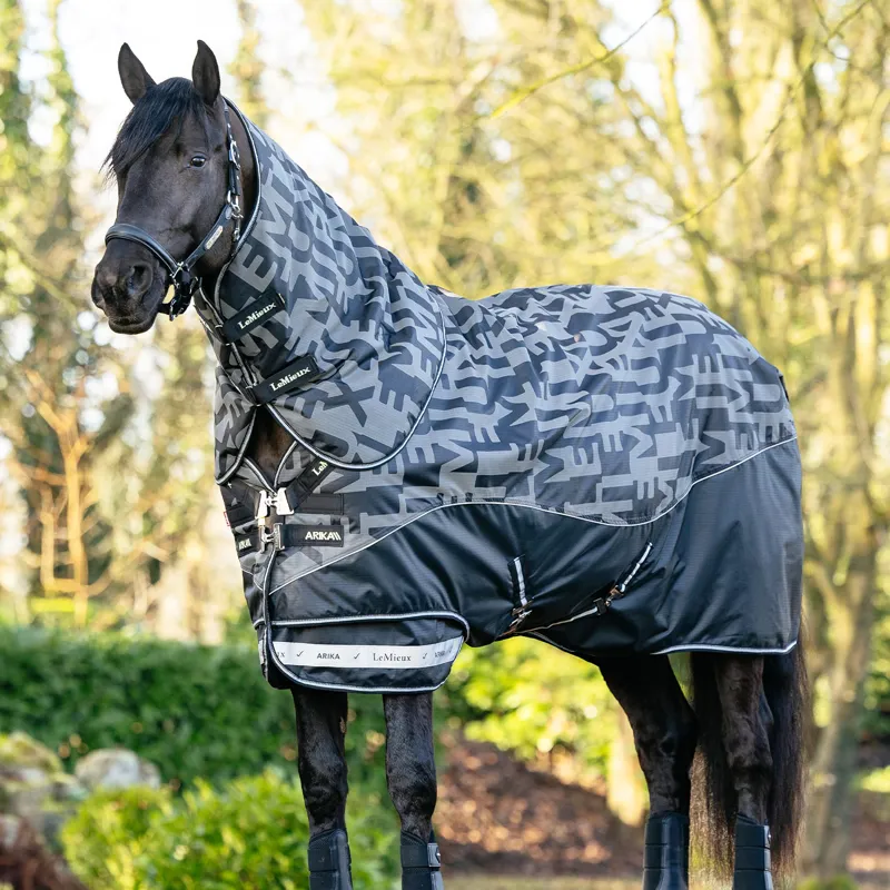 LeMieux Arika 600D Reflective Detachable Neck 100g Turnout Rug - Black