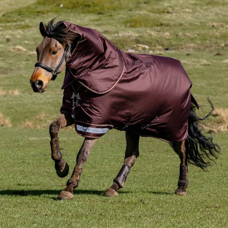 LeMieux Arika Ripstop 0g Detachable Neck Turnout Rug - Bramble-1