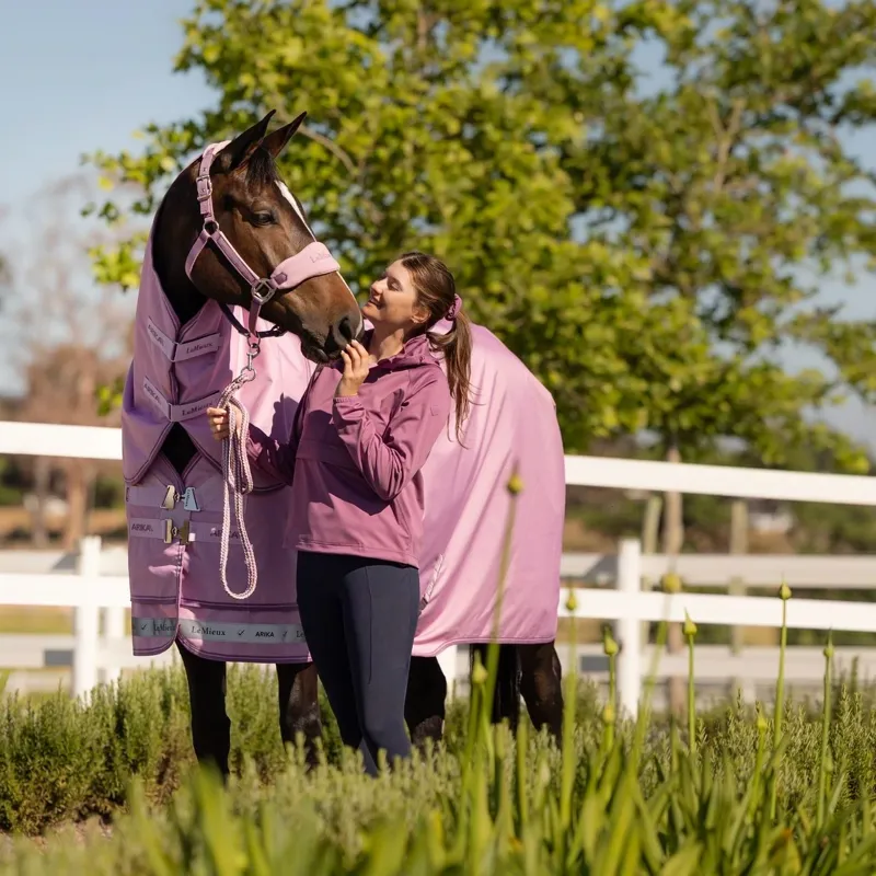 LeMieux Arika Ripstop 600D 50g Detachable Neck Turnout Rug - Fondant-9