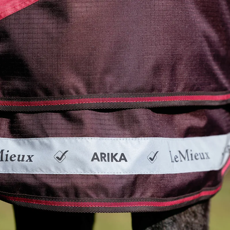 LeMieux Arika Ripstop 600D 100g Detachable Neck Turnout Rug - Cranberry-5