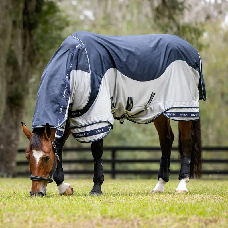 LeMieux Arika Shower-Tek Waterproof Detachable Neck Fly Rug - Grey-2