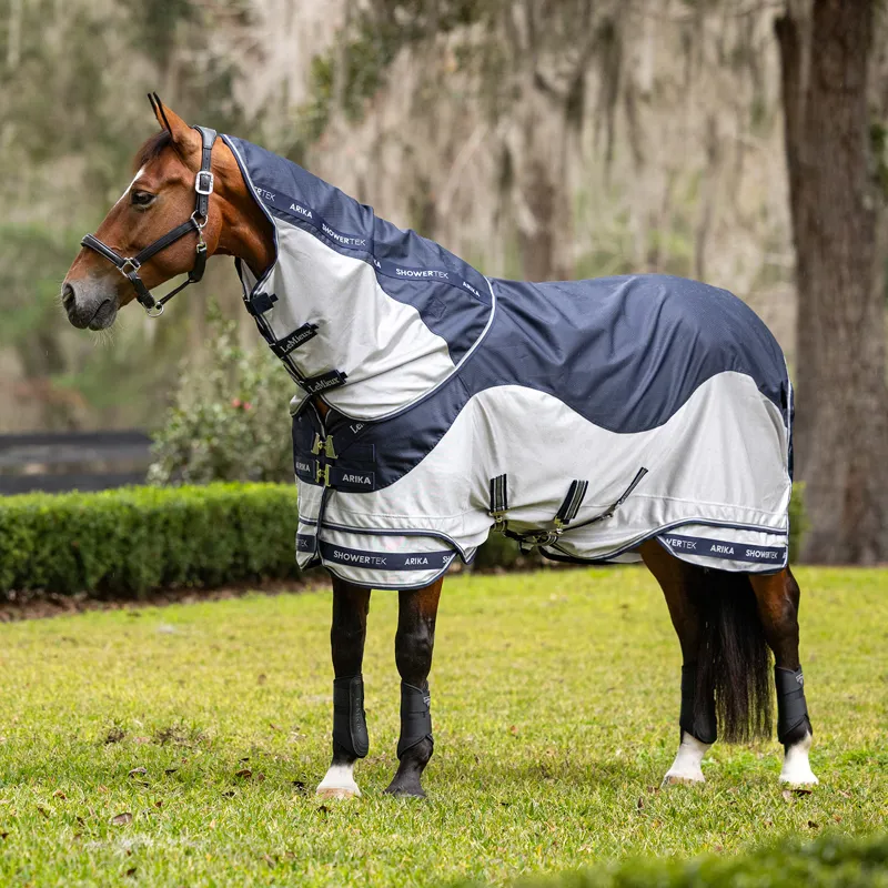 LeMieux Arika Shower-Tek Waterproof Detachable Neck Fly Rug - Grey-3