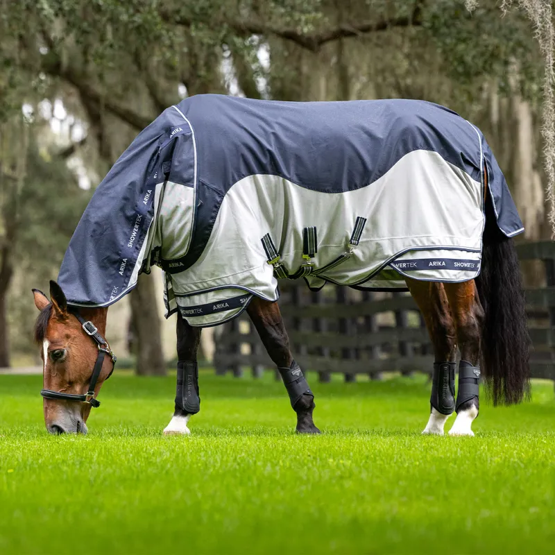 LeMieux Arika Shower-Tek Waterproof Detachable Neck Fly Rug - Grey-4