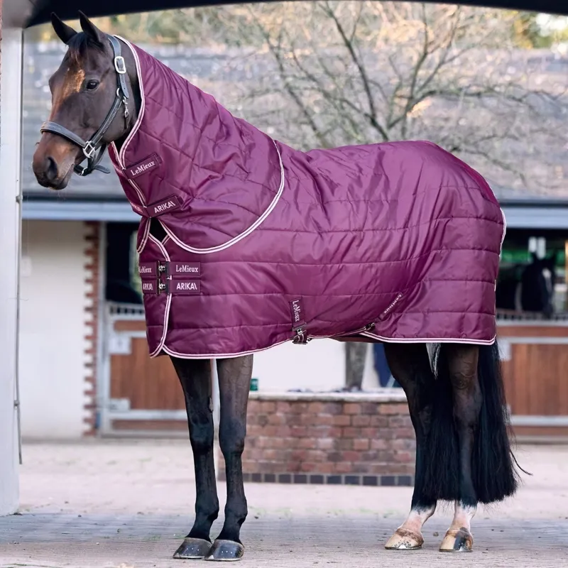LeMieux Arika Stable-Tek 100g Detachable Neck Stable Rug - Blackberry
