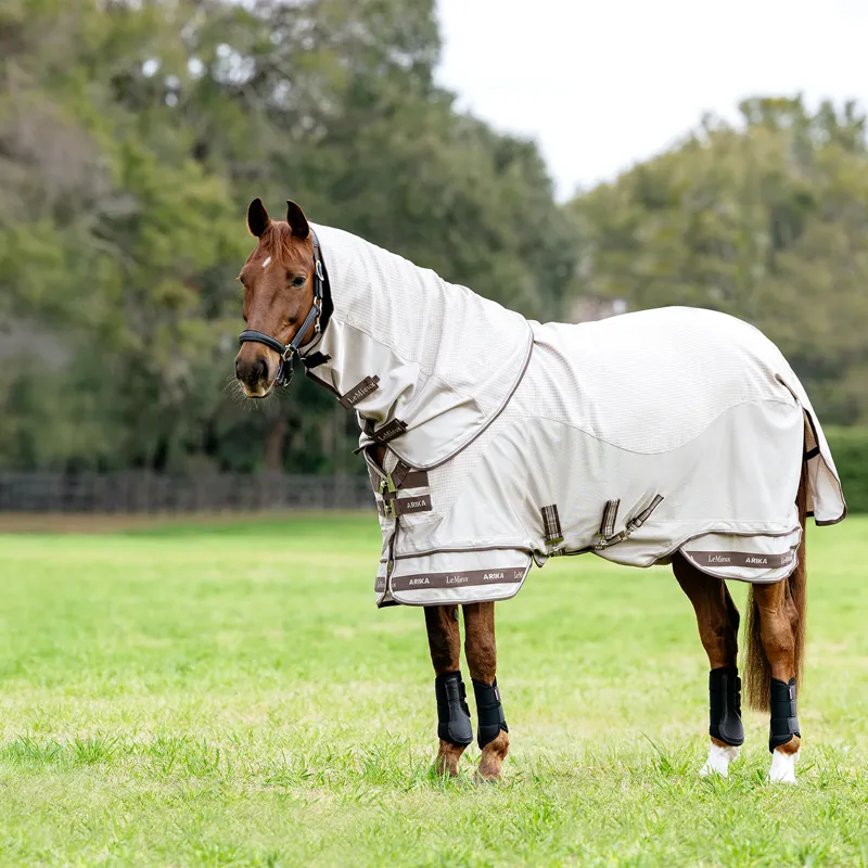 LeMieux Arika Sunstopper Detachable Neck Cooler Sheet - Stone-1