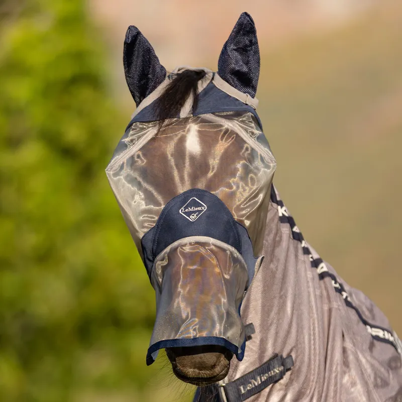 LeMieux ArmourShield Pro Ears and Nose Full Fly Mask - Blue-3