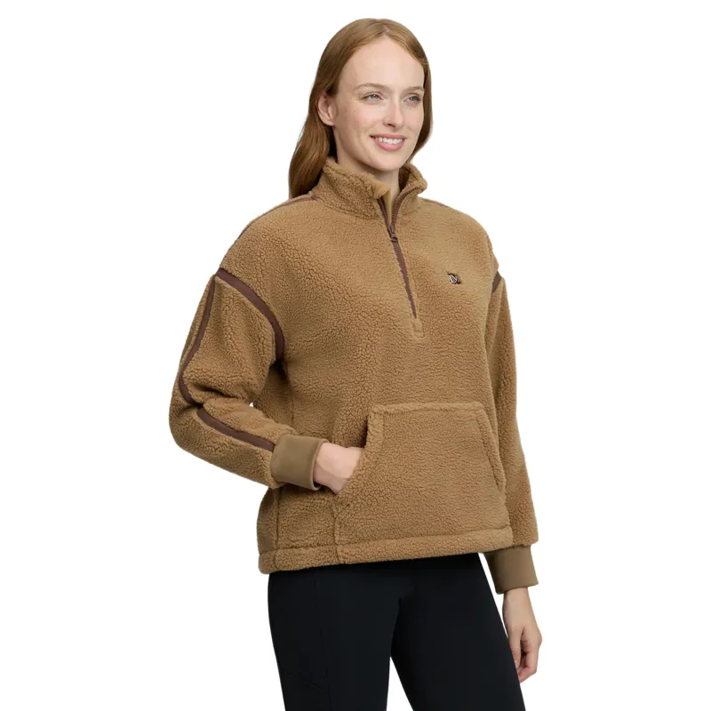 LeMieux Avery Womens 1/4 Zip Teddy Fleece - Caramel Pre-Order-1