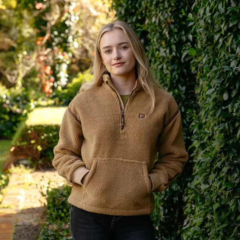 LeMieux Avery Womens 1/4 Zip Teddy Fleece - Caramel Pre-Order-8
