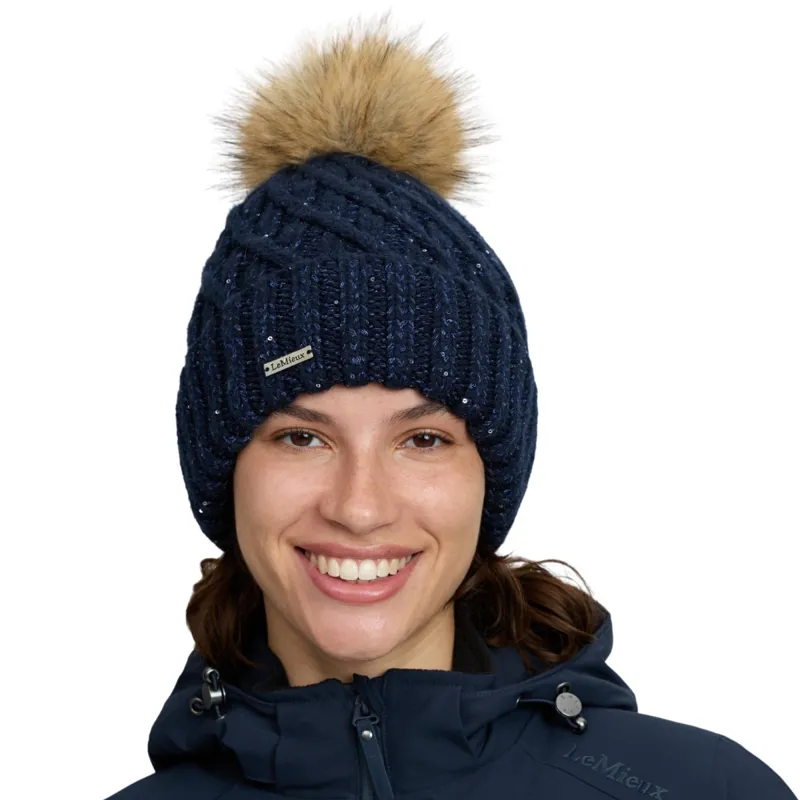 LeMieux Bernie Sequin Beanie - Navy-4