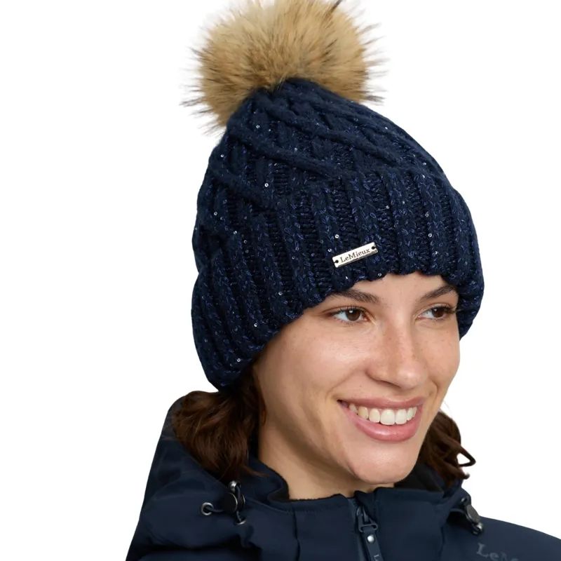 LeMieux Bernie Sequin Beanie - Navy-1