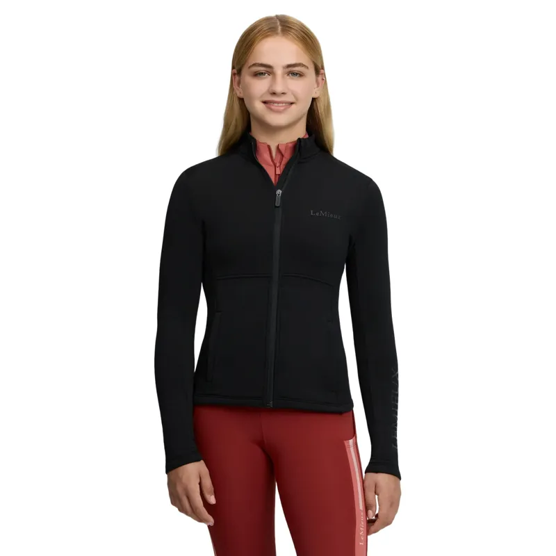 LeMieux Young Rider Bethany Junior Girls Zip-Through Fleece - Black