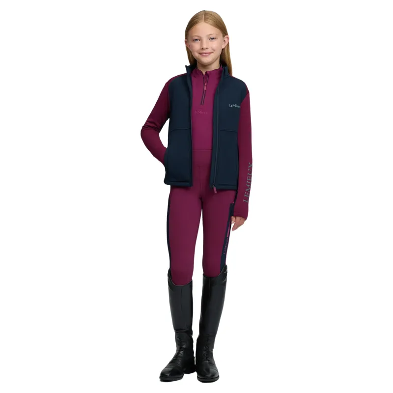LeMieux Young Rider Bethany Junior Girls Zip-Through Fleece - Blackberry-6