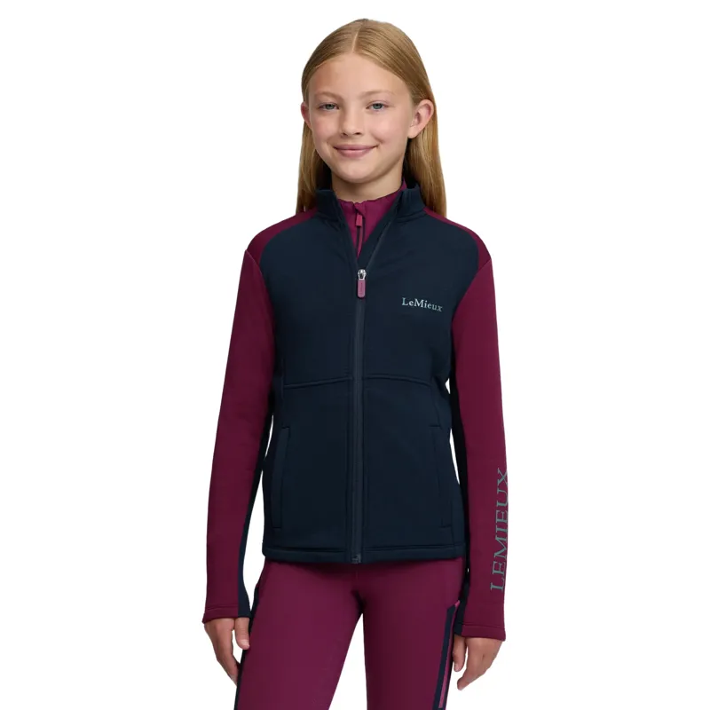 LeMieux Young Rider Bethany Junior Girls Zip-Through Fleece - Blackberry