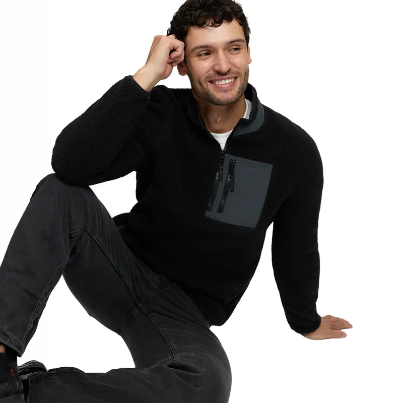 LeMieux Mens Borg Quarter Zip Fleece - Black-4