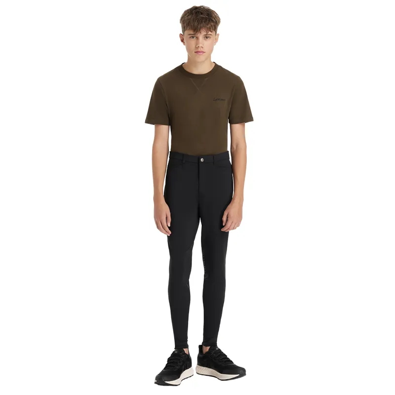 LeMieux Young Rider Boys Knee Grip Sport Breeches - Black-3