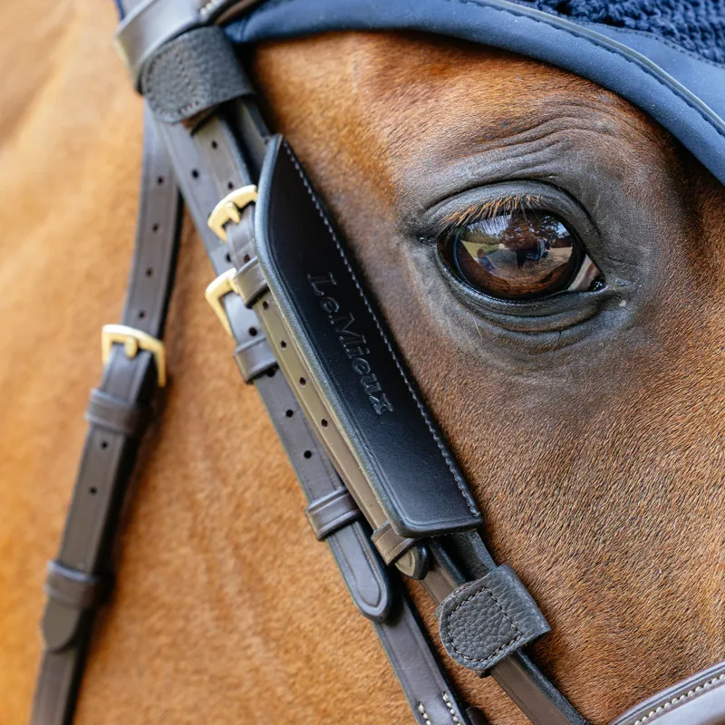 LeMieux Leather Bridle Blinkers - Brown-1