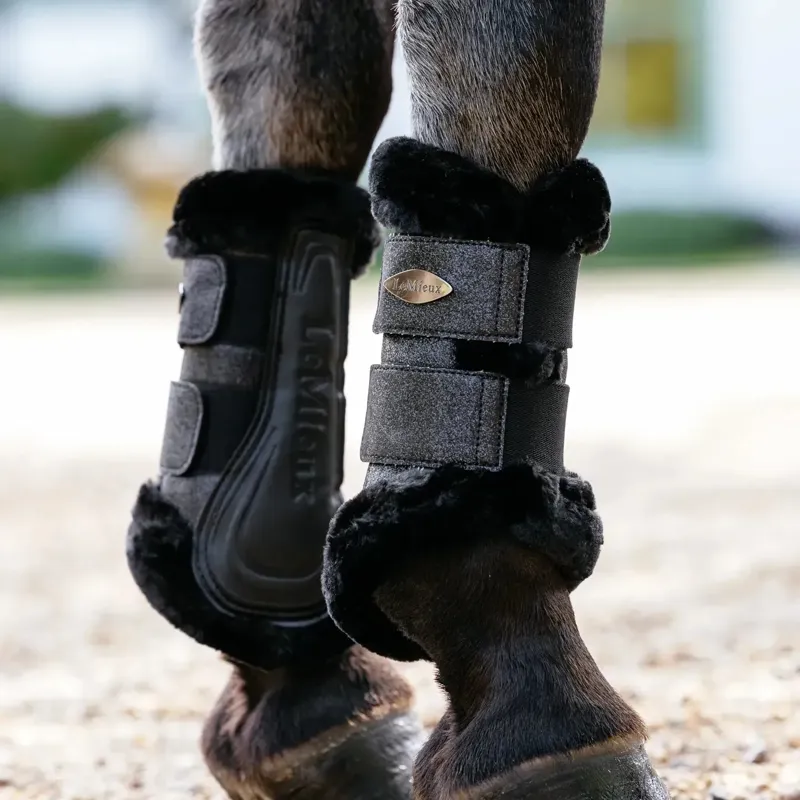 LeMieux Brilliance Fleeced Edge Brushing Boots - Black-2