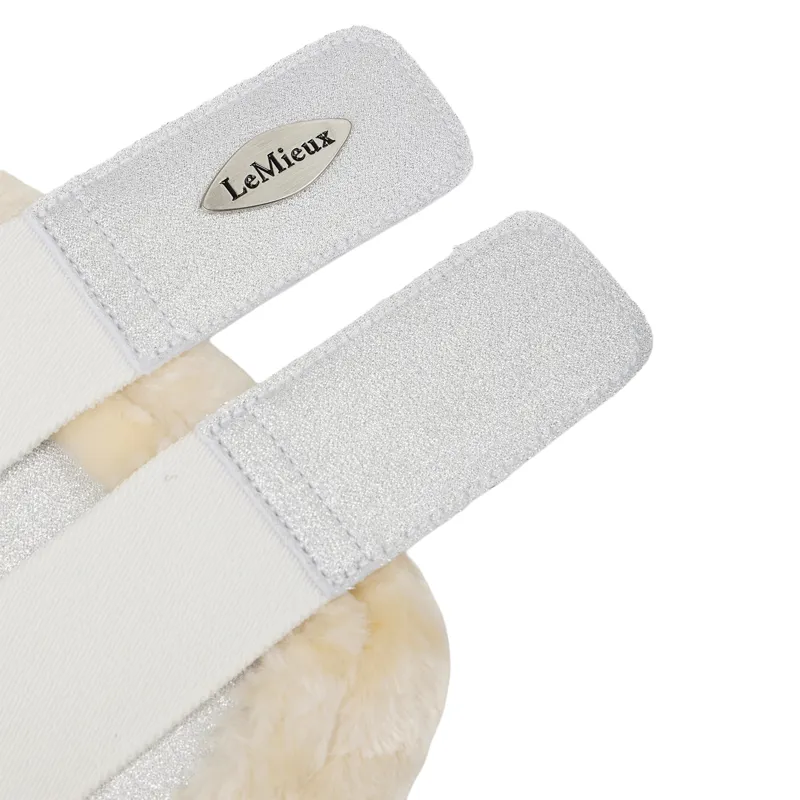 LeMieux Brilliance Fleeced Edge Brushing Boots - White-2