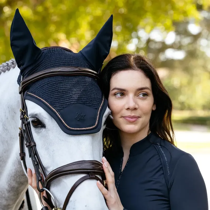 LeMieux Brilliance Fly Veil - Navy-1