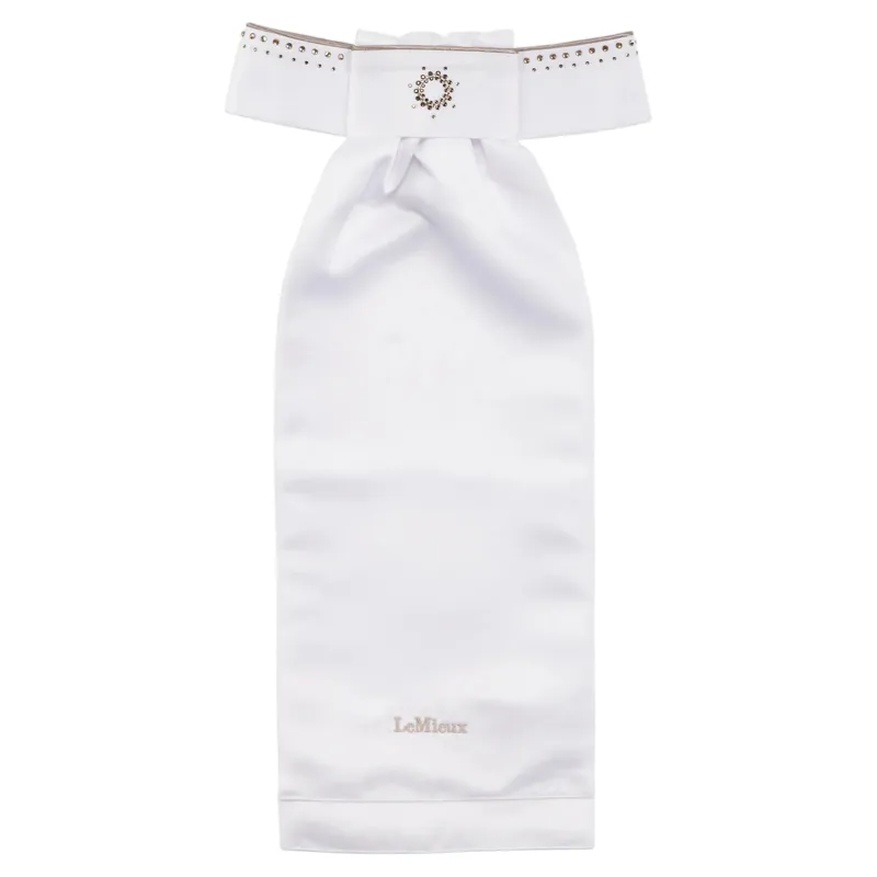 LeMieux Brilliance Ready-Tied Stock - White/Espresso