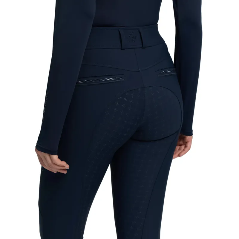 LeMieux Brilliance Full Grip Womens Breeches - Navy-3