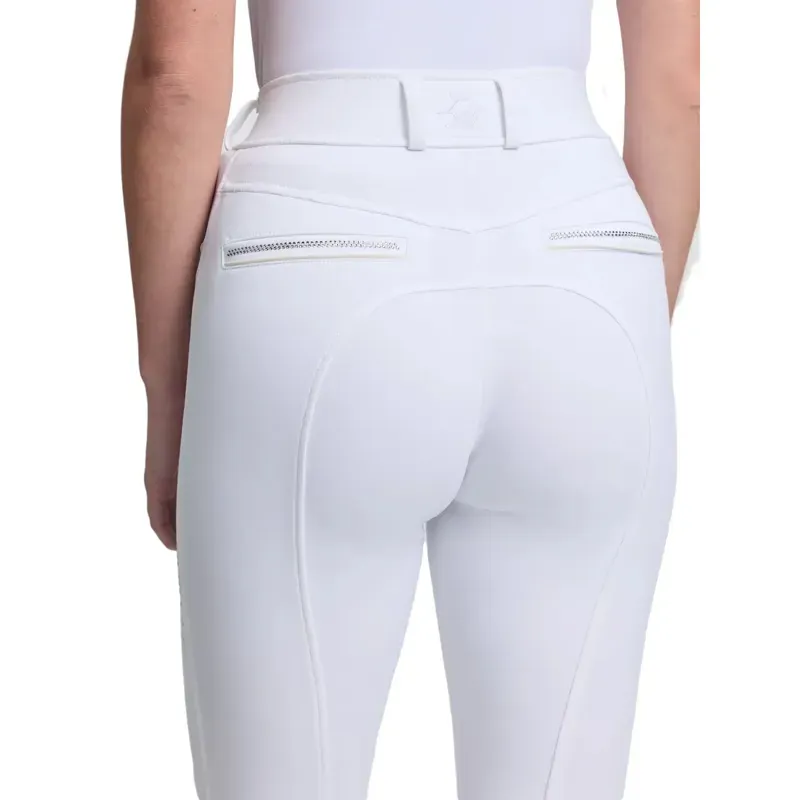 LeMieux Brilliance Womens Knee Grip Breeches - White-3