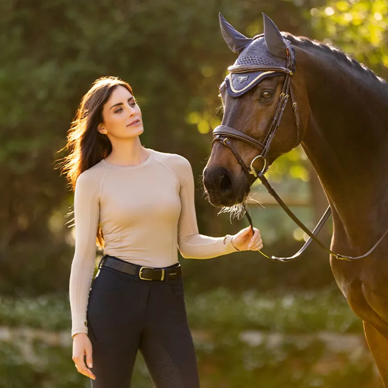 LeMieux Britney Ladies Seamless Long Sleeve Top - Almond-9