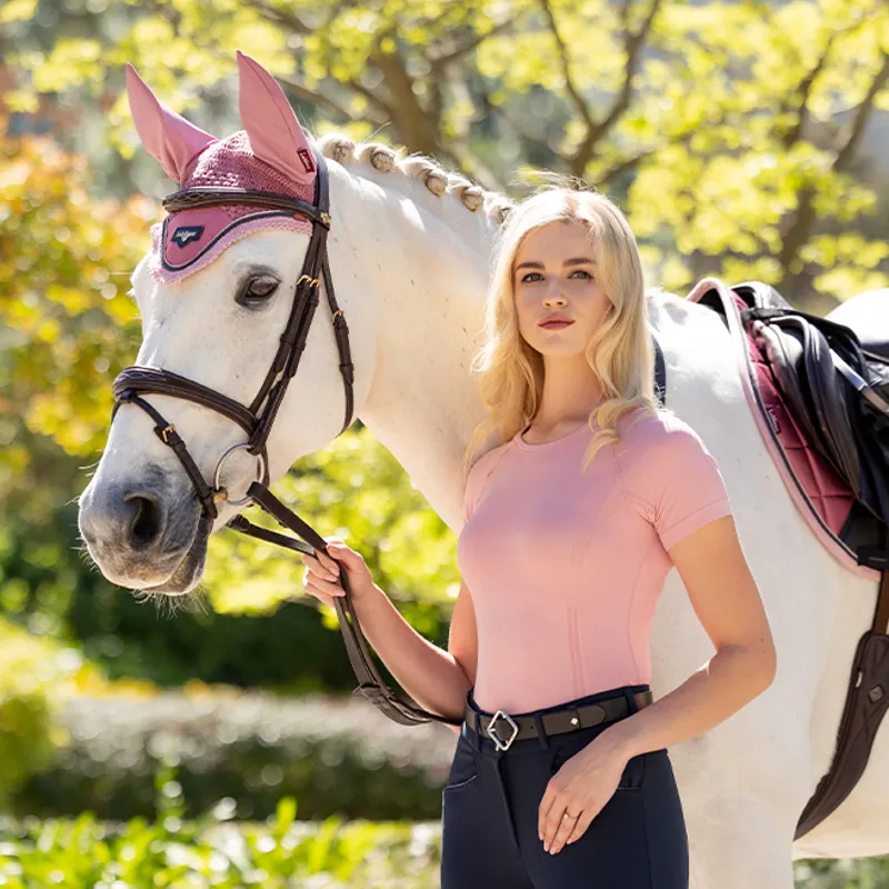 LeMieux Britney Ladies Seamless Short Sleeve Top - Blossom-9