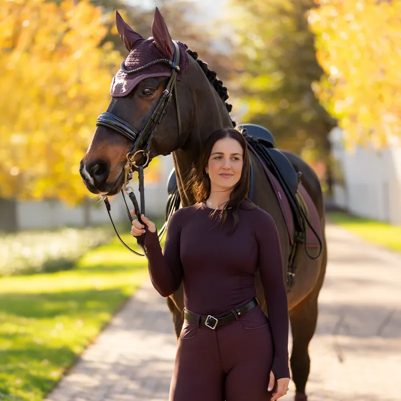 LeMieux Britney Womens Seamless Long Sleeve Top - Damson-5