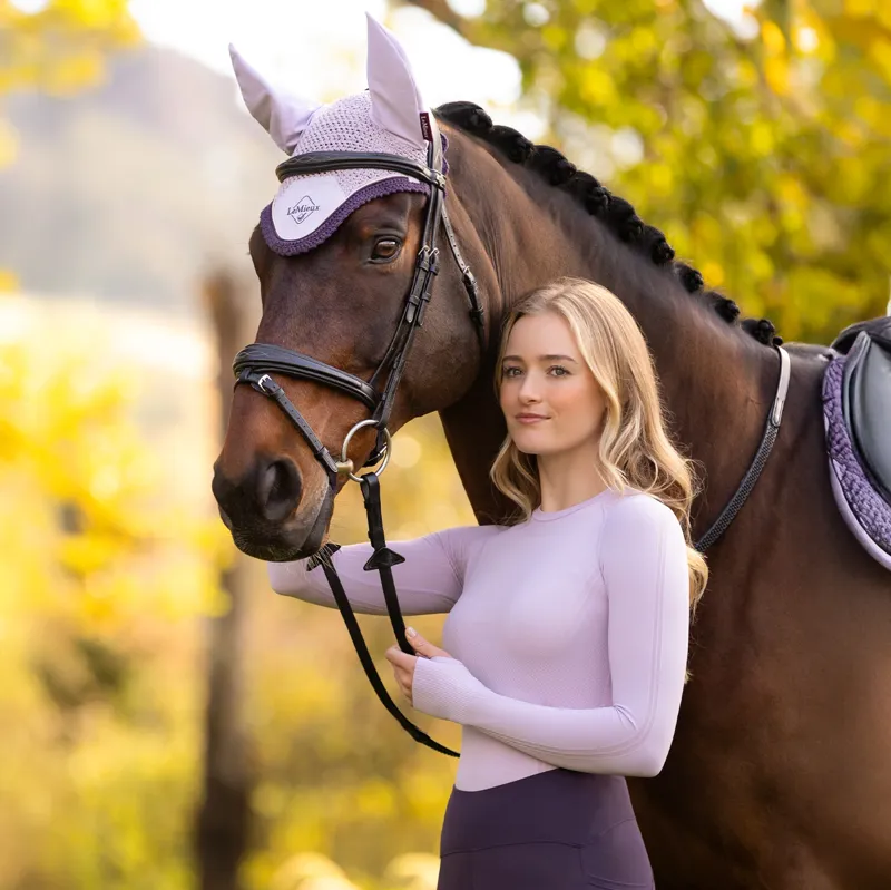 LeMieux Britney Womens Seamless Long Sleeve Top - Lilac-4