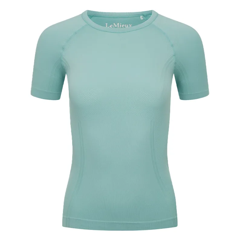 LeMieux Britney Ladies Seamless Short Sleeve Top - Aqua-1